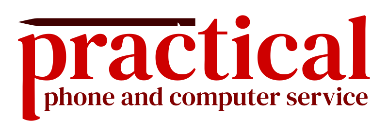 practical pc logo: practical phone and computer service